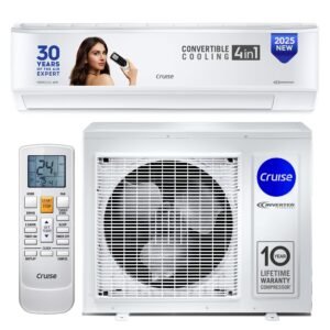 Cruise 1.5 Ton 3 Star Inverter Split AC with 7-Stage Air Filtration (100% Copper, Convertible 4-in-1, PM 2.5 Filter, CWCVBK-VQ1W173, White)