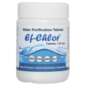 Ef-Chlor 1.67gm Tablet for Clean Tank Water - Purifies 500 Litres per Tablet - Pack of 50 Tablets for Effective Overhead & Underground Tank Water Purification