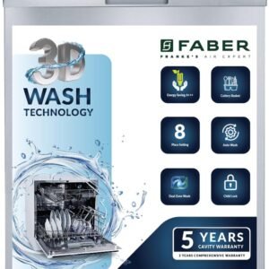 Faber FFSD 6PR 12S, Inox Finish, Energy Efficient, Intensive Rapid Wash 12 Place Setting Dishwasher