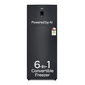 Godrej 436 L 2 Star With AI Tech, 95%+ Food Surface Disinfection With Nano Shield Technology Inverter Frost Free Double Door Regalis Refrigerator (RF EON 438B RCI MT BK, Matt...