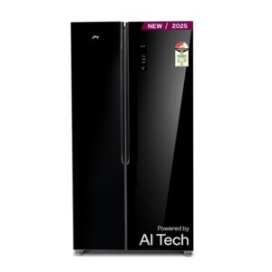 Godrej 600 L, 3 Star, 1+2 Years Additional Warranty, Smart Convertible Zones, Toughened Glass Door Frost Free Inverter Side By Side Refrigerator(2025 Model, RS EONVELVET 646C...