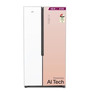 Godrej 600 L 3 Star, 1+2 Years Additional Warranty, Smart convertible Zones with Digital Touch Panel, Frost Free Inverter Side By Side Refrigerator(2025 Model, RS EONVELVET 646C...