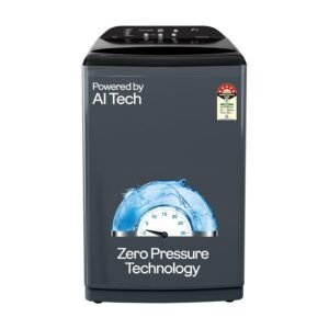 Godrej 8 Kg 5 Star Zero Pressure (0.02 MPa) Technology With Steel Drum Fully-Automatic Top Load Washing Machine (WTEON ADA 80 5.0 FEFN GLGR, Glacial Grey, With Soft Close Lid)