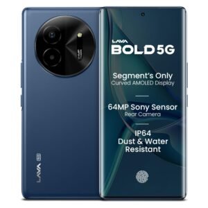 Lava Bold 5G (Sapphire Blue, 4GB RAM, 128GB Storage) | 3D Curved FHD+ AMOLED Display | Mediatek Dimensity 6300 Processor | IP64 Water Resistance | 64MP Rear Sensor | Supports...