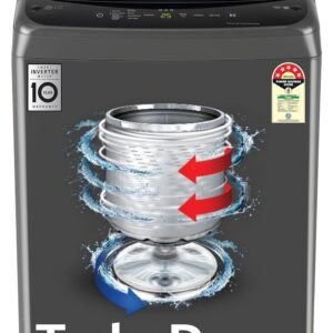 LG 8 Kg 5 Star Smart Inverter Technology Fully Automatic Top Load Washing Machine (T80VBMB4Z, Turbodrum, Auto Prewash, Stainless Steel drum, LED Display, Smart Diagnosis, Middle...