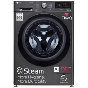 LG 9 Kg (Wash) / 5 Kg (Dry), Ai Direct Drive Technology, Steam, TurboWash & Wi-Fi Fully Automatic Front Load Washer Dryer (FHD0905SWM, Intelligent & Convenient Fabric Care,...