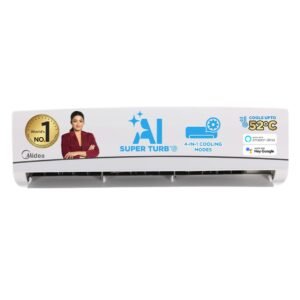Midea 1.5 Ton 3 Star Smart Wi-Fi AI Gear Inverter Split AC (Copper, Convertible 4-in-1 Cooling,HD Filter with Auto Cleanser, SANTIS NEO DLX (Wi-Fi), MAI18SD3R35W0,White)