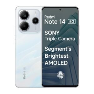 Redmi Note 14 5G (Mystique White, 6GB RAM 128GB Storage) | Global Debut MTK Dimensity 7025 Ultra | 2100 nits Segment Brightest 120Hz AMOLED | 50MP Sony LYT 600 OIS+EIS Triple...