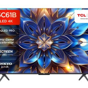 TCL 139 cm (55 inches) 4K Ultra HD Smart QLED Google TV 55C61B (Black)