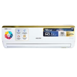 Voltas 1.5 Ton, 5 Star, Inverter Split AC (Copper, 5-in-1 Adjustable Mode, Anti-dust Filter, 2024 Model, 185V Vertis Smart Elite Gold, White)