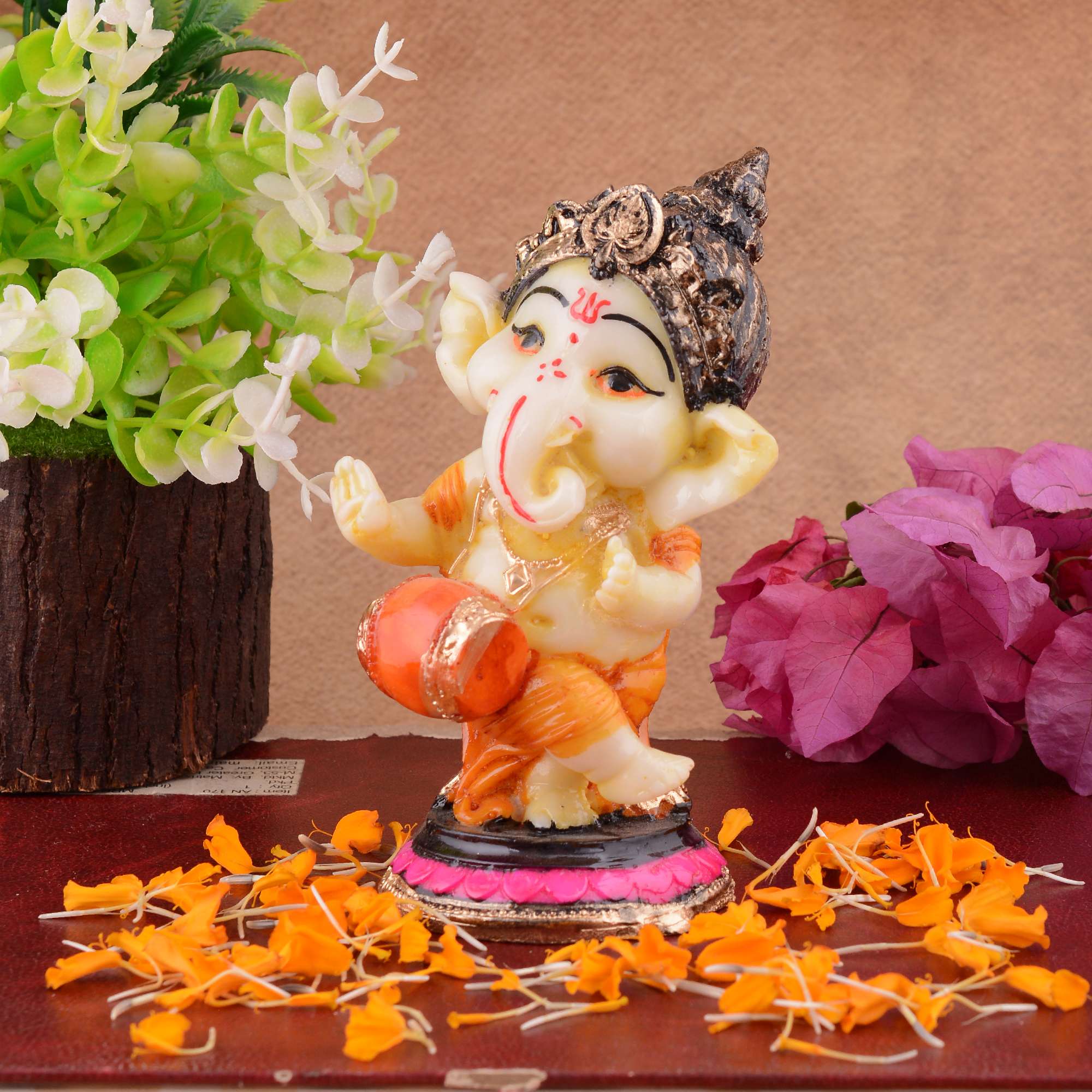 MCRAFT Ganesha Statue  Idol Shriganesh Bhagwan Murti / Home, Office Decor / Car Dashboard Ganpati / Lord Vinayaka Statue God of Luck & Success Sculpture / Gift Items -05