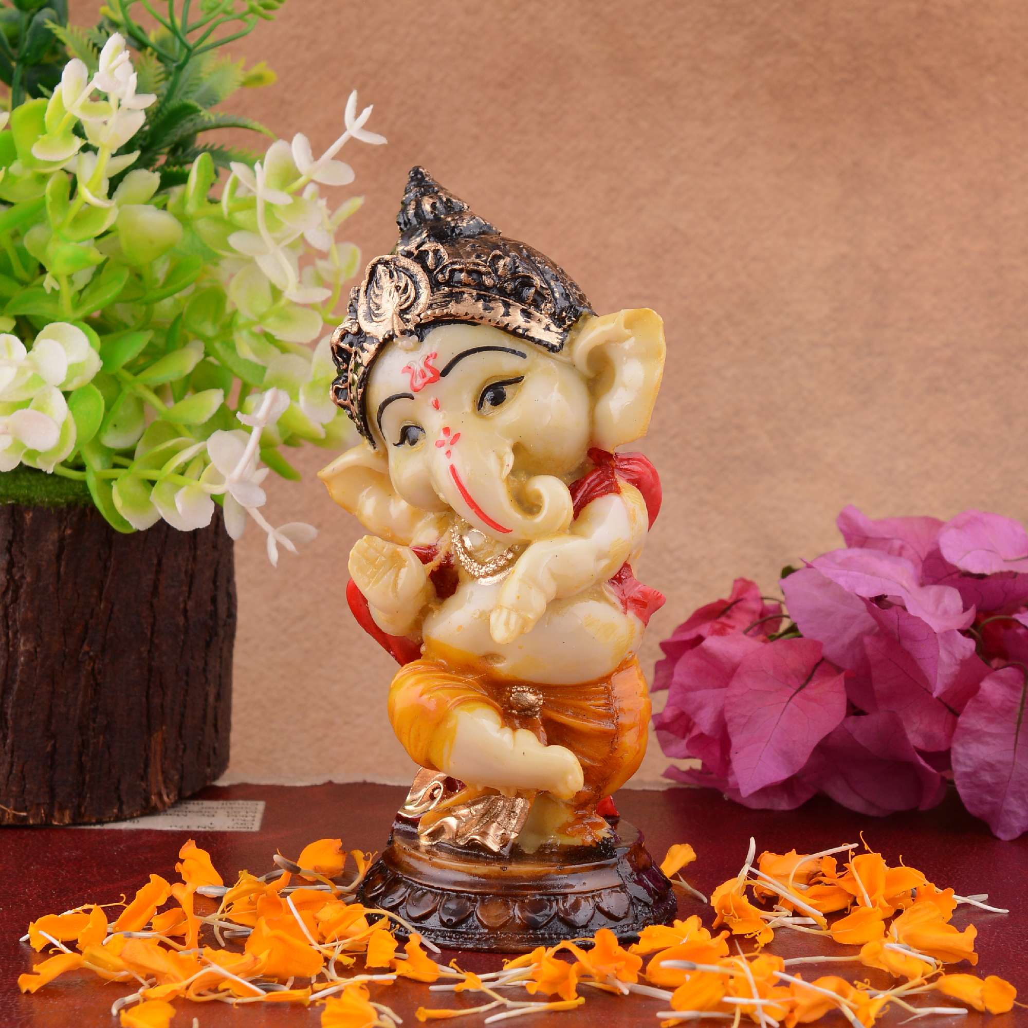 MCRAFT Ganesha Statue  Idol Shriganesh Bhagwan Murti / Home, Office Decor / Car Dashboard Ganpati / Lord Vinayaka Statue God of Luck & Success Sculpture / Gift Items -07