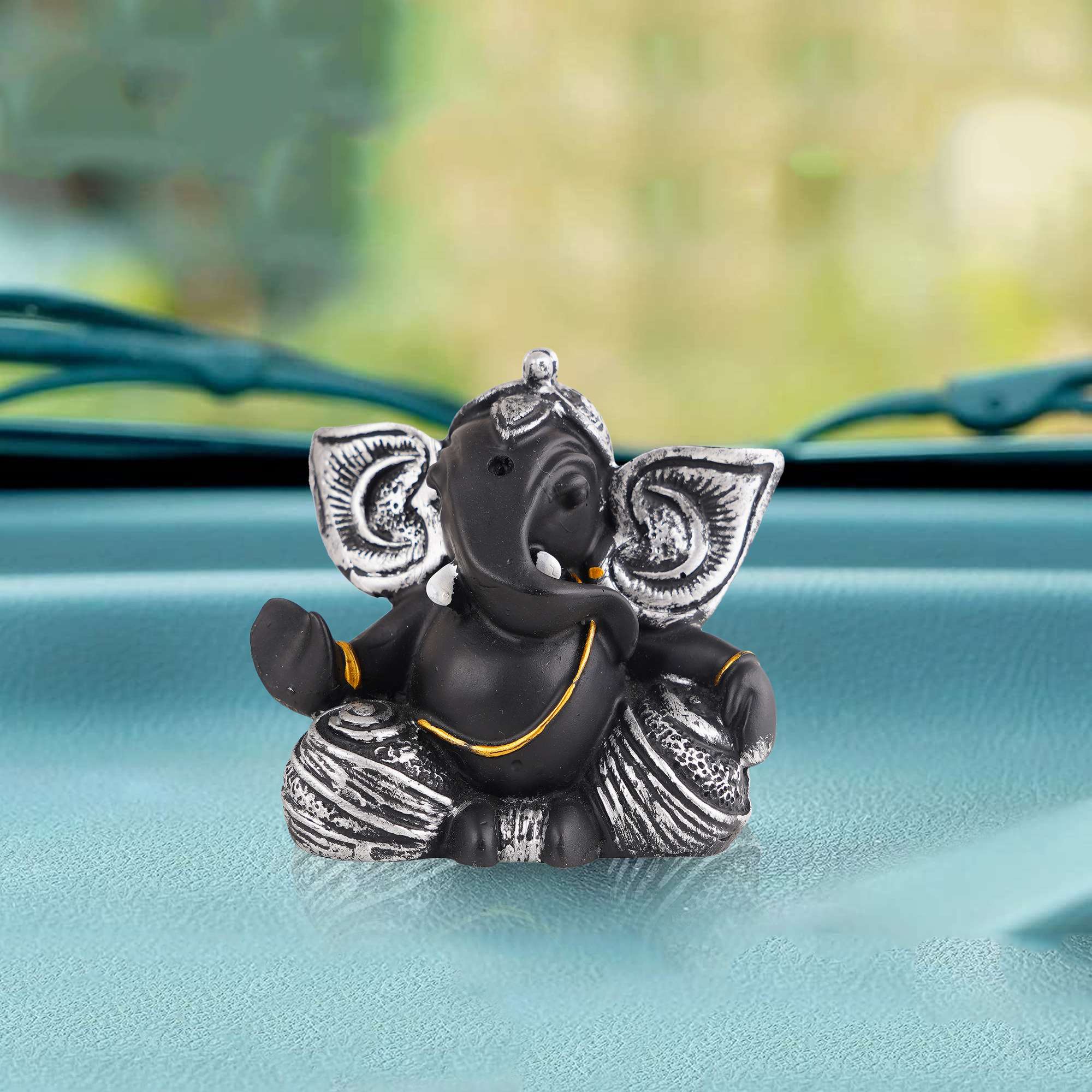 MCRAFT Ganesha Statue  Idol Shriganesh Bhagwan Murti / Home, Office Decor / Car Dashboard Ganpati / Lord Vinayaka Statue God of Luck & Success Sculpture / Gift Items -02