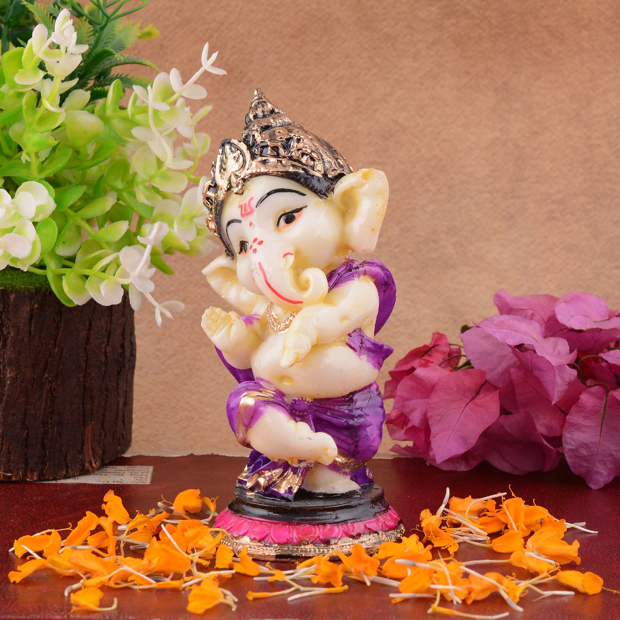 MCRAFT Ganesha Statue  Idol Shriganesh Bhagwan Murti / Home, Office Decor / Car Dashboard Ganpati / Lord Vinayaka Statue God of Luck & Success Sculpture / Gift Items -06
